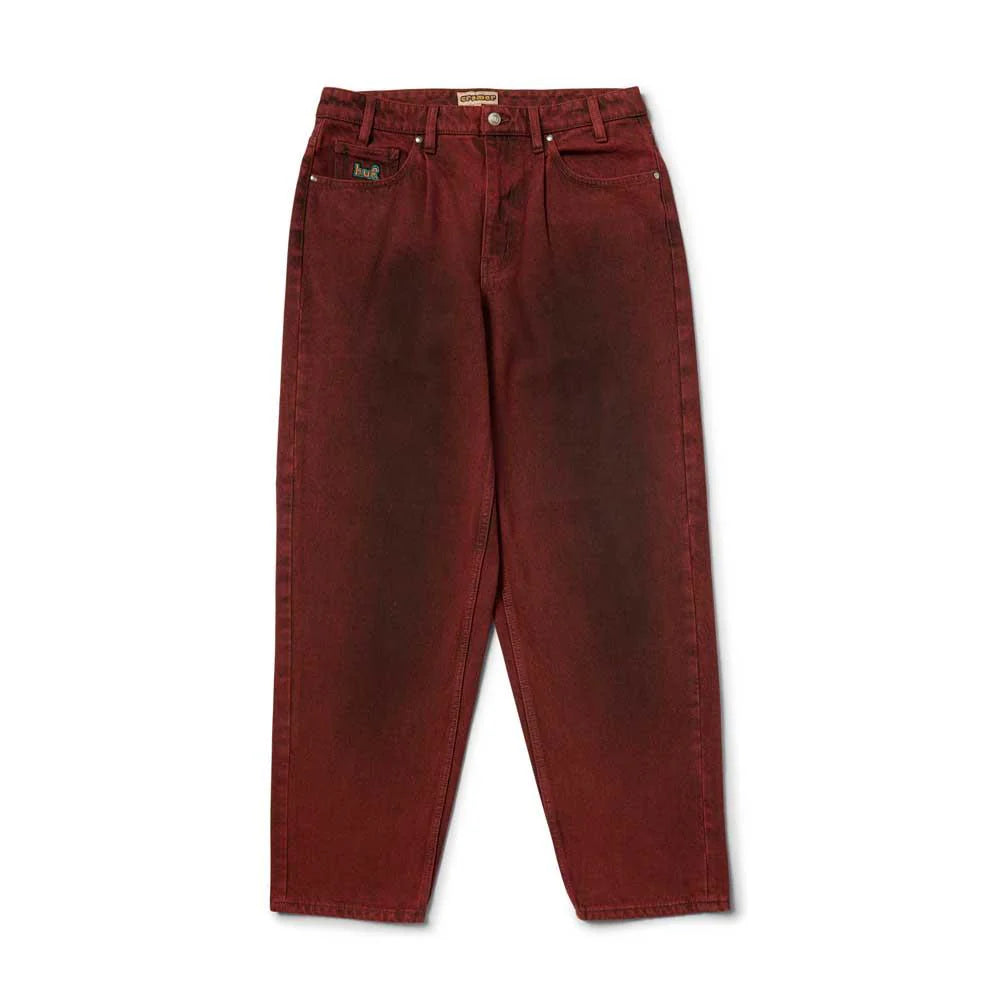 Pants Huf Cromer Washed Paint Lava Red