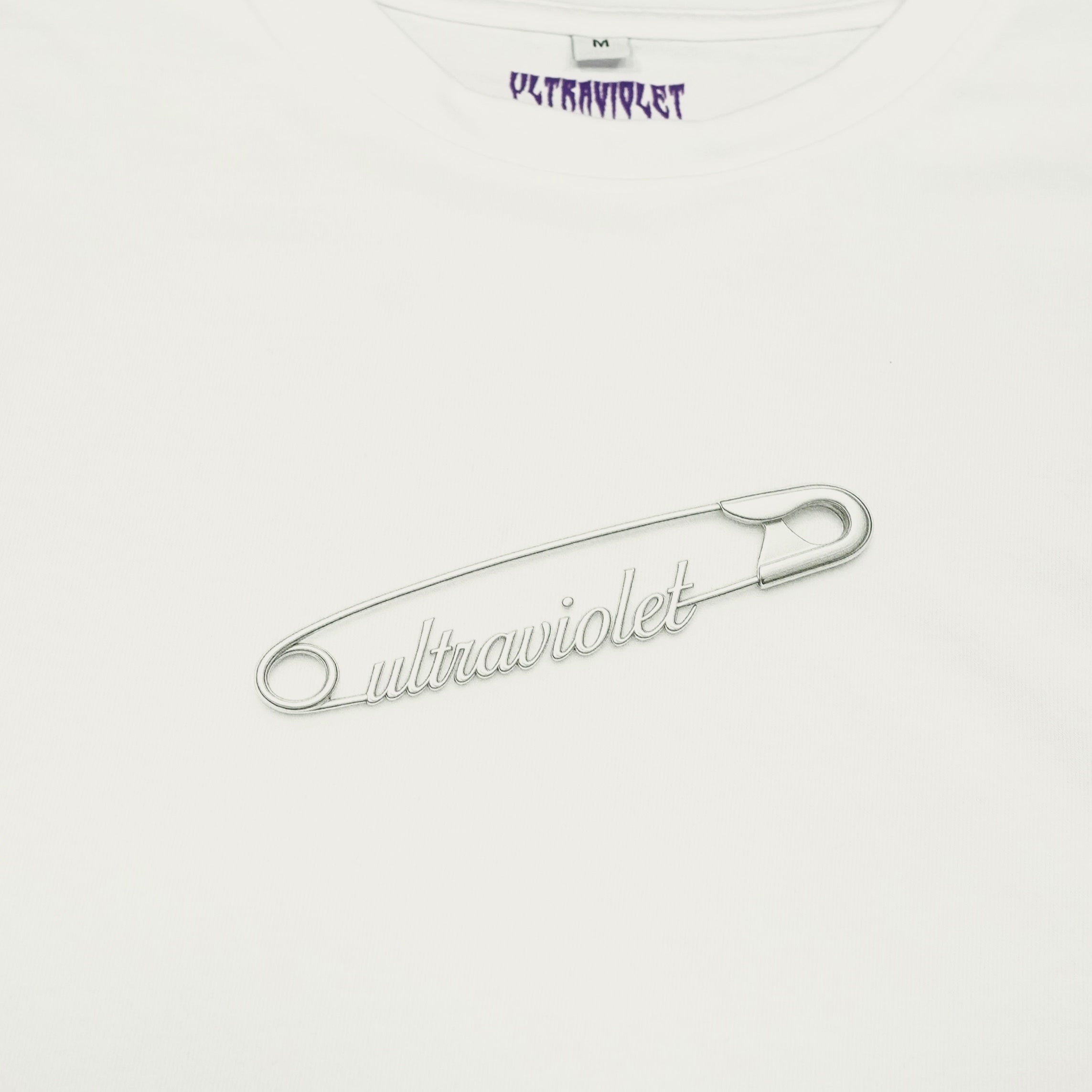 Tee Shirt Ultraviolet Safety Pin Logo White
