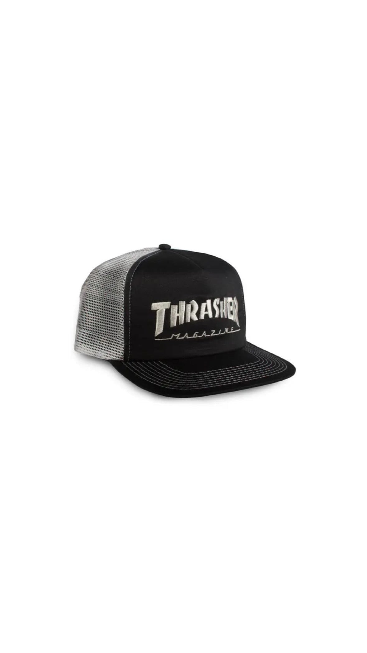Casquette Thrasher Logo Mesh Cap Embroidered Black Grey