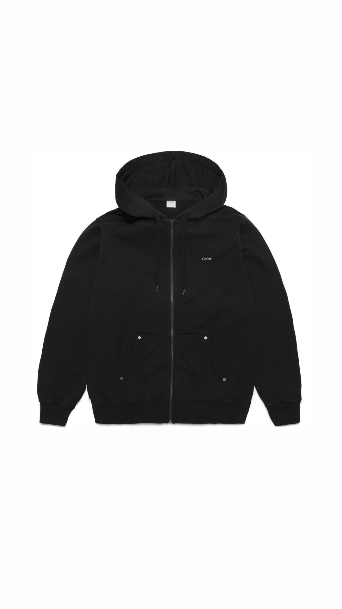 Hoodie Civilist Studded Heavy Zip Sweater Black